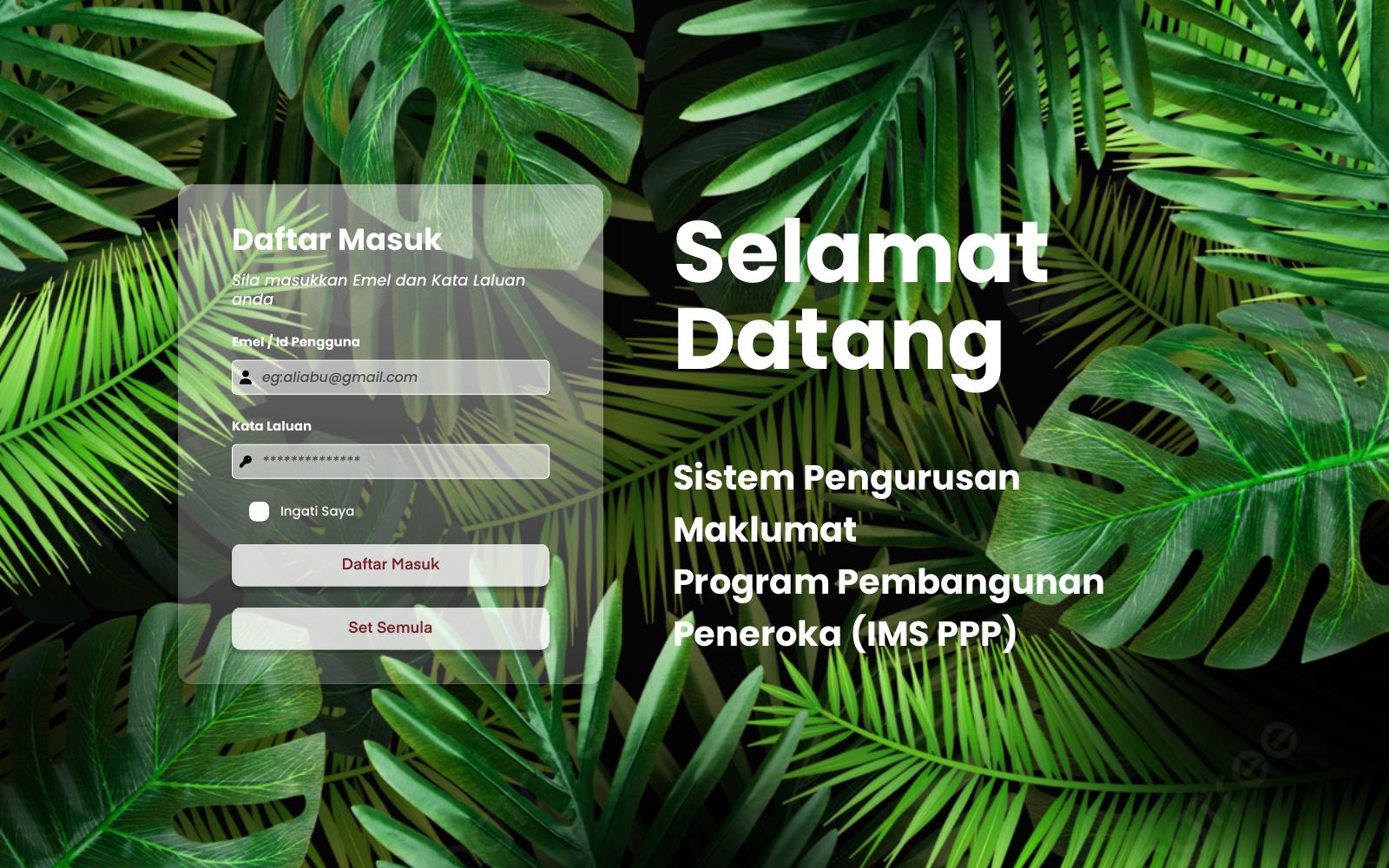IMS PPP FELDA login screen